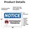 Signmission Photography Prohibited Sign With Symbol, 18 in W x Rectangle, Vinyl Decal OS-2PACK-NS-D-1218-L-17272 - alternate 3